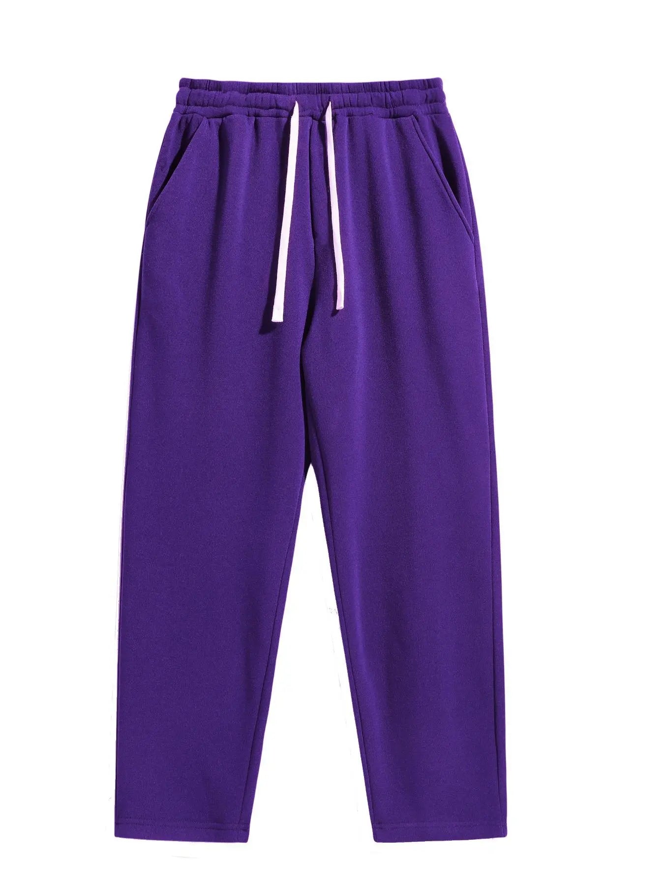 Men'S Drawstring Waist Sweatpants, Athleisure Style Regular Fit Pants with Pockets for Fall & Winter, Casual Men'S Trousers, Sports Bottoms, Casual Sporty Trousers